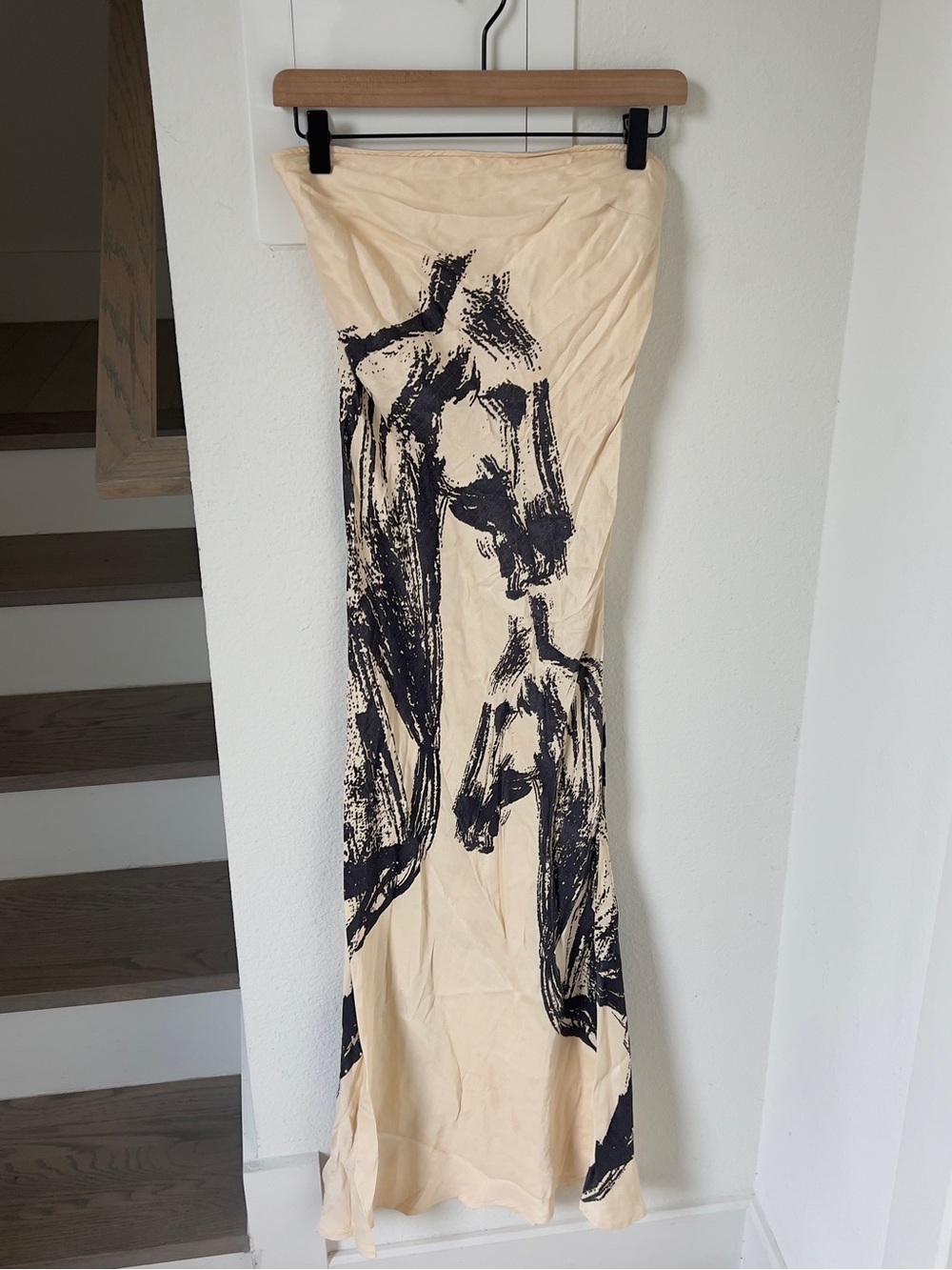 Anthropologie Conditions Apply Chloe Strapless Maxi Slip Horse Dress Cream - Picture 2 of 6